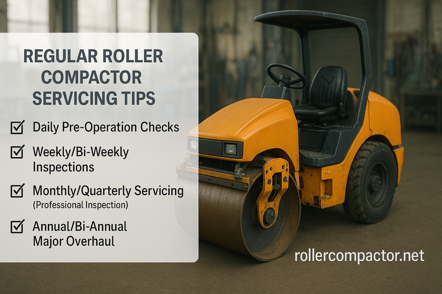 Roller compactor service checklist