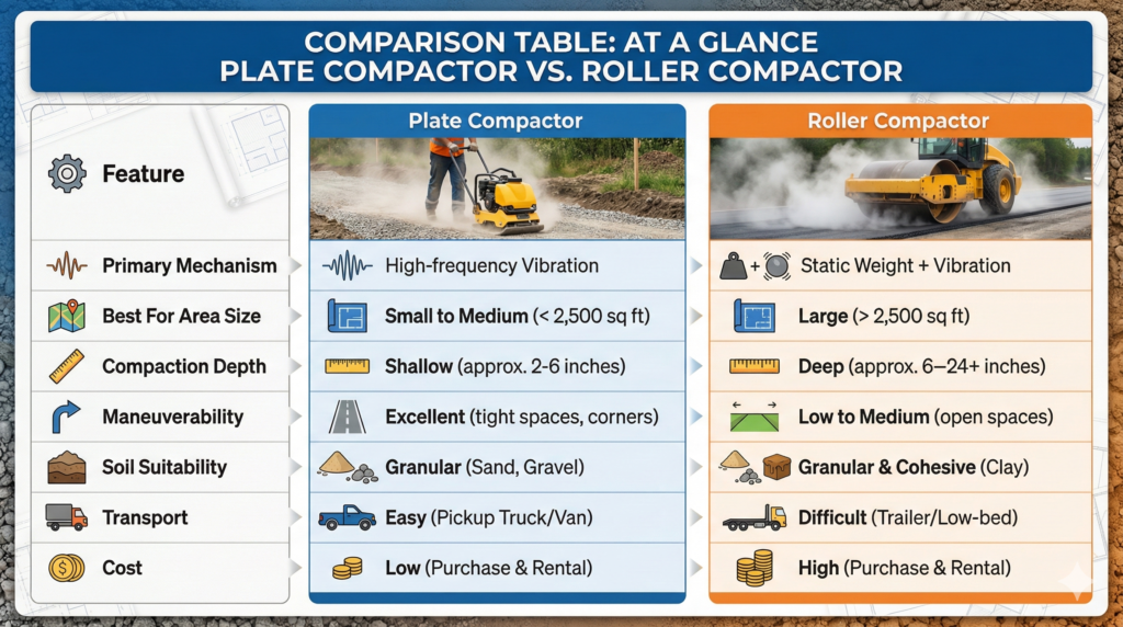 Plate Compactor Vs. Roller Compactor
