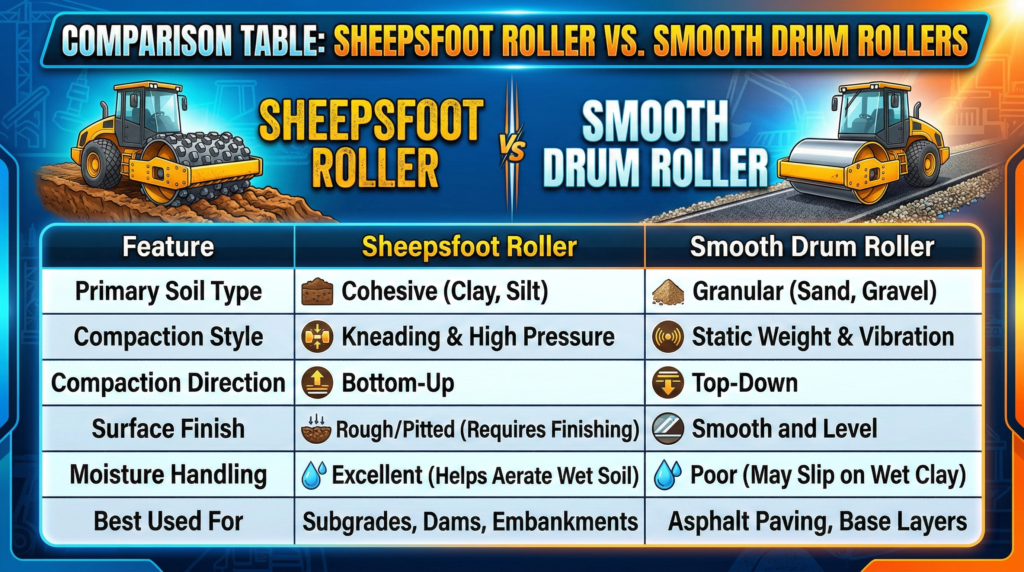 Sheepsfoot Roller Comparison