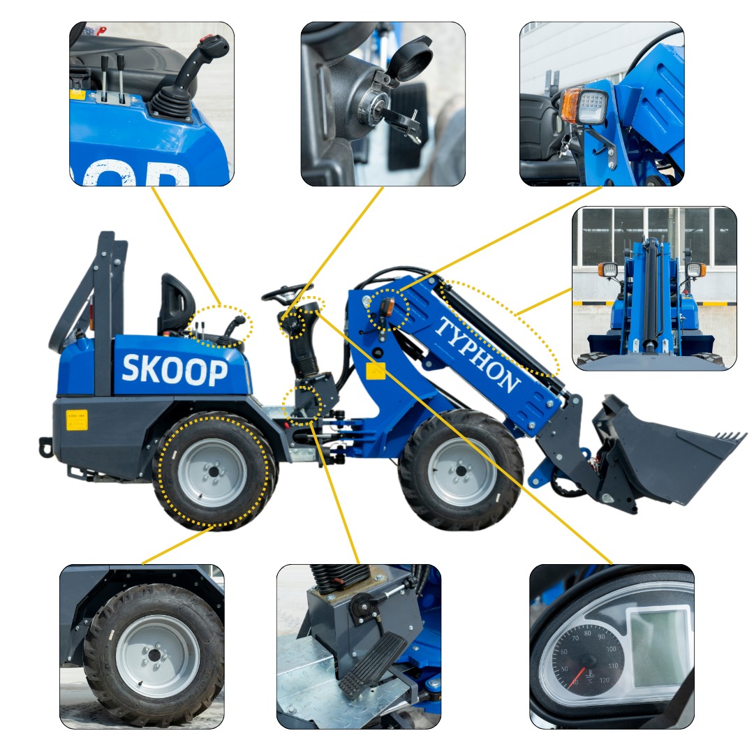 New TYPHON Telescopic Wheel Loader with Kubota D1105 engine 25 hp 1 ton Load USA - Image 3