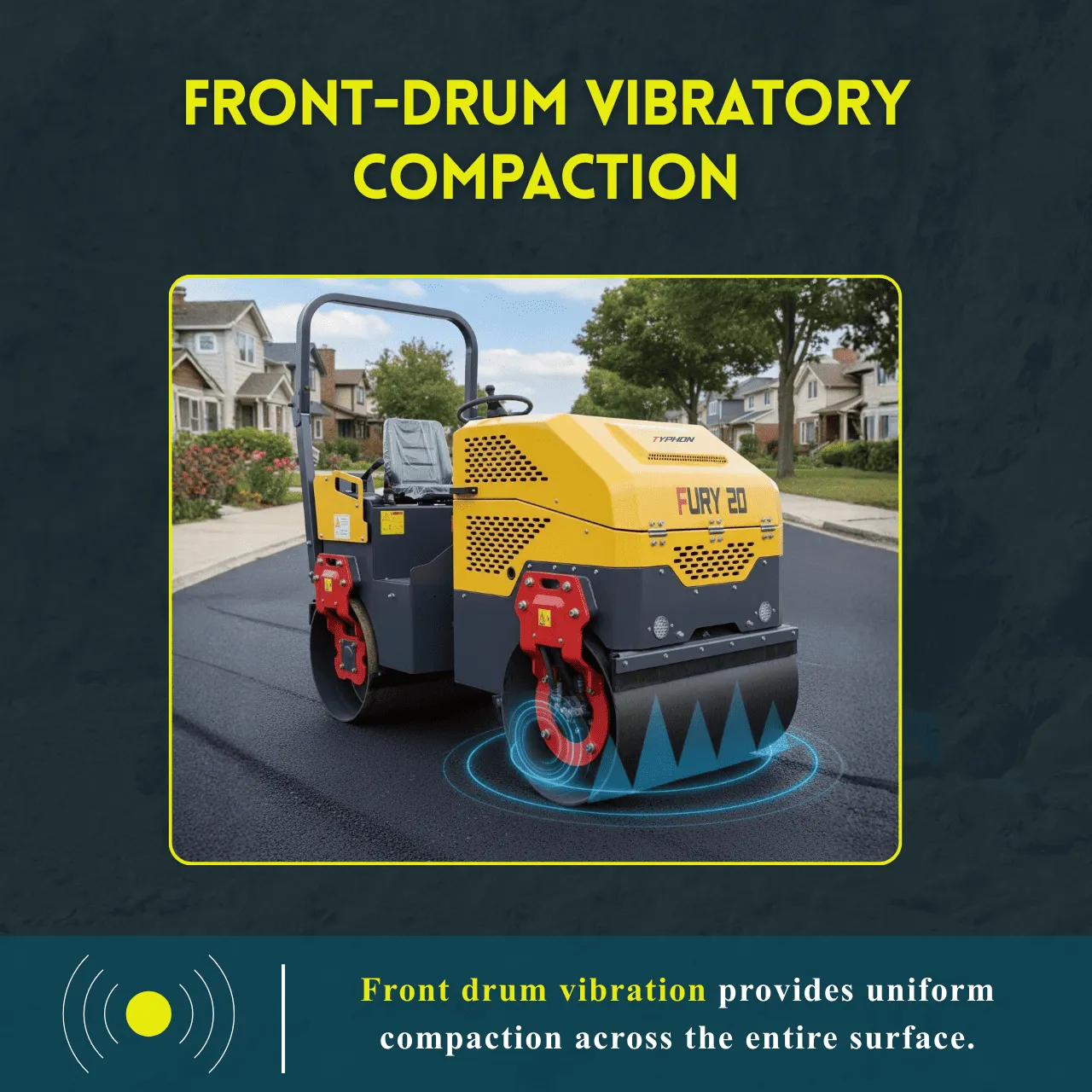 TYPHON FURY 20 Mini Road Roller 2Ton Hydraulic Oil Vibratory B&S 23hp USA engine - Image 11