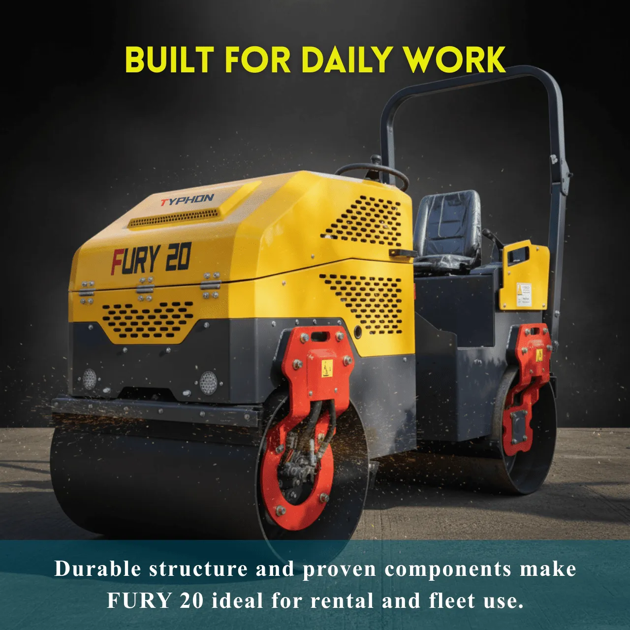 TYPHON FURY 20 Mini Road Roller 2Ton Hydraulic Oil Vibratory B&S 23hp USA engine - Image 13