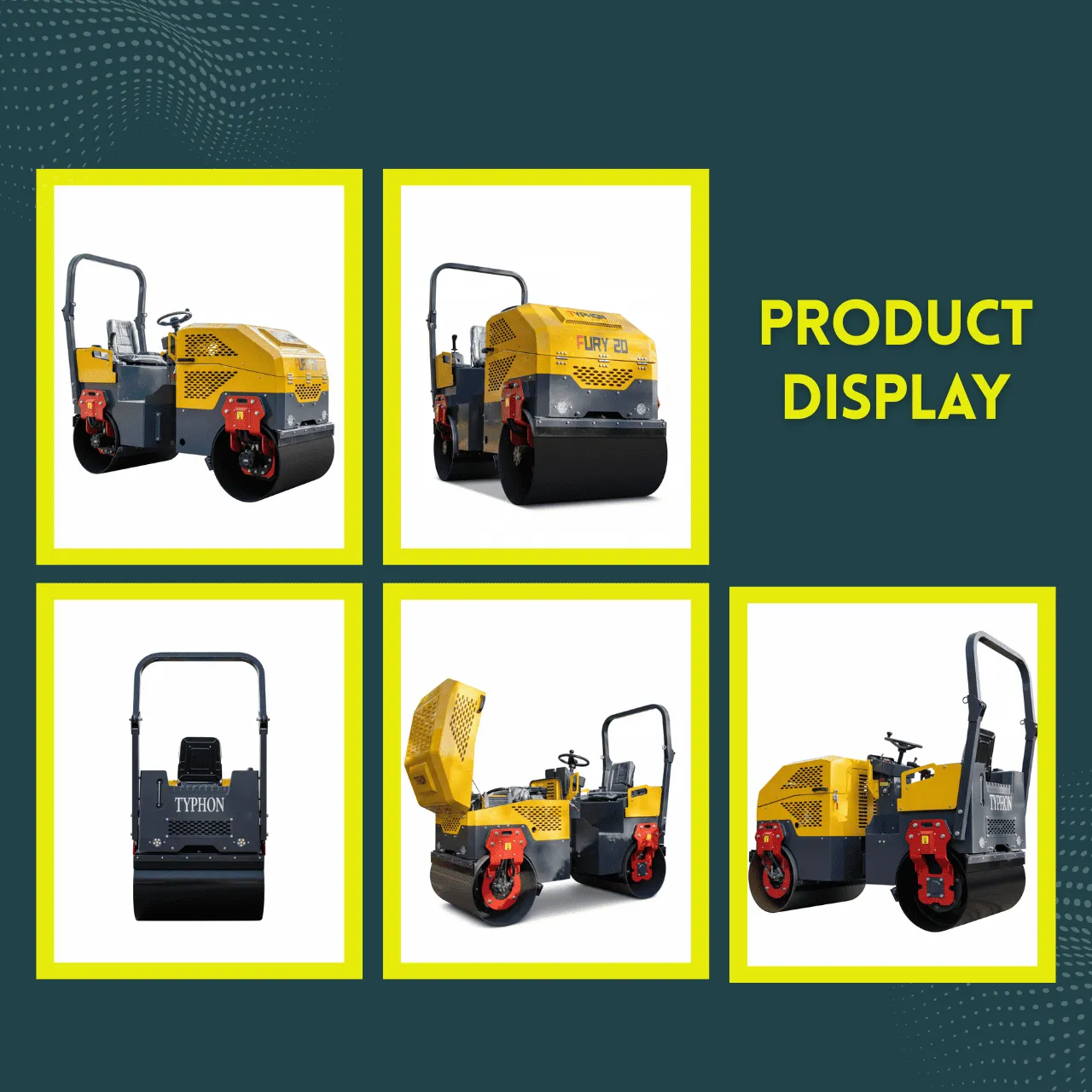 TYPHON FURY 20 Mini Road Roller 2Ton Hydraulic Oil Vibratory B&S 23hp USA engine - Image 3