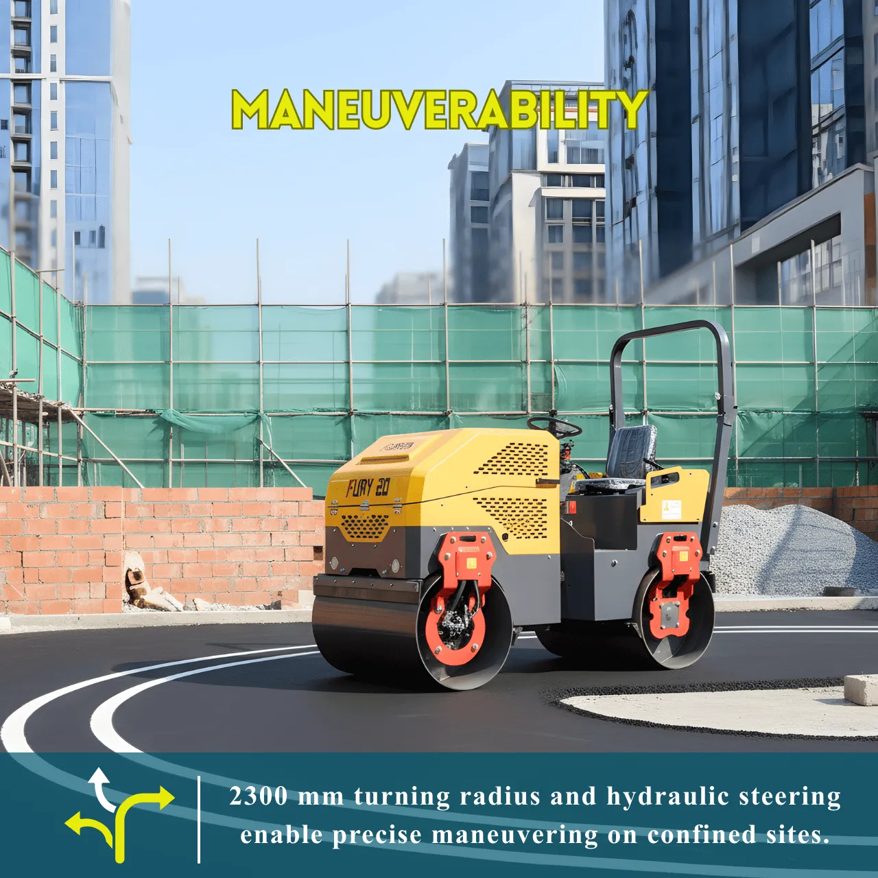 TYPHON FURY 20 Mini Road Roller 2Ton Hydraulic Oil Vibratory B&S 23hp USA engine - Image 16