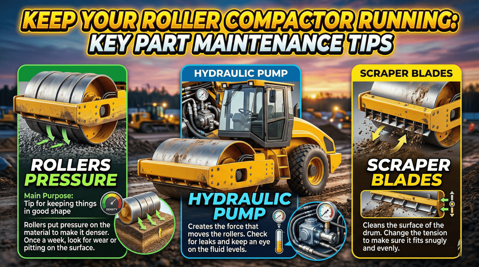 How Roller compactor parts are essential for efficient operation?