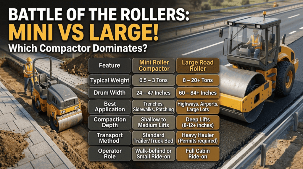 Mini Roller Compactor vs Large Road Roller