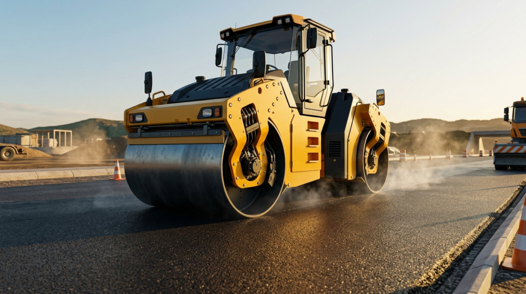 Achieve flawless asphalt compaction with Tandem Rollers! Experience the power of dual drum efficiency for optimal results!