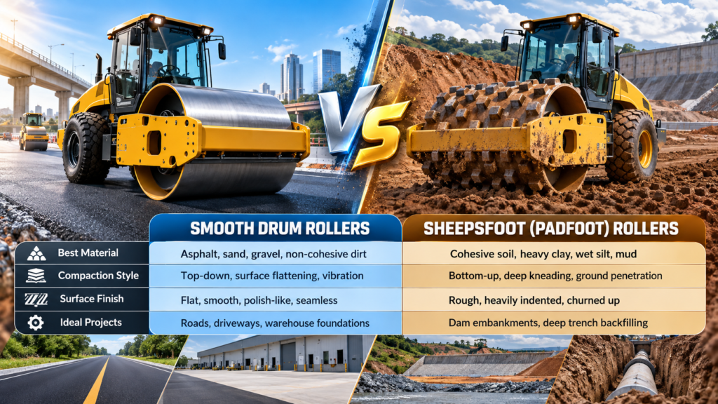 Smooth drum rollers Table